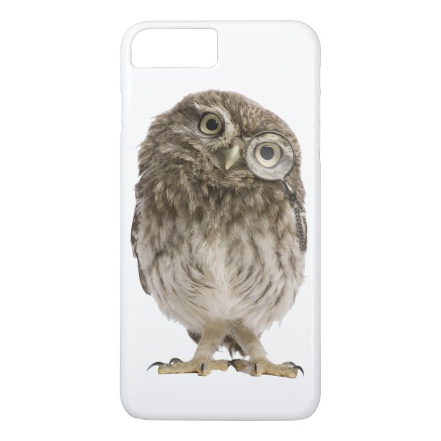Adorable little owl wearing magnifying glass Case-Mate iPhone case (Back)