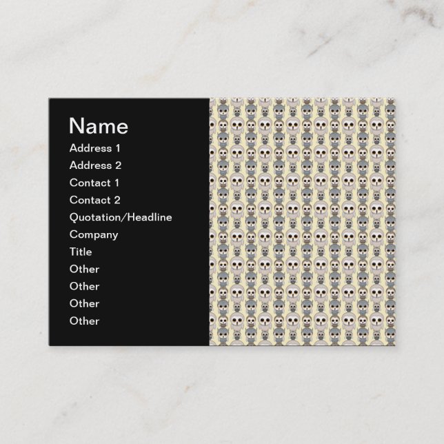 Adorable Little Owls Pattern on Light Yellow Business Card (Front)