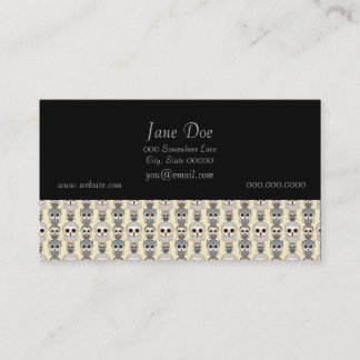 Adorable Little Owls Pattern on Light Yellow Business Card