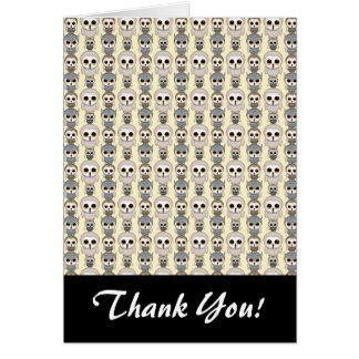 Adorable Little Owls Pattern on Light Yellow Cards