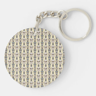Adorable Little Owls Pattern on Light Yellow Keychain