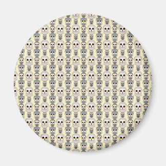Adorable Little Owls Pattern on Light Yellow Magnet