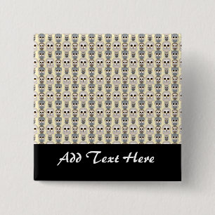 Adorable Little Owls Pattern on Light Yellow Pinback Button