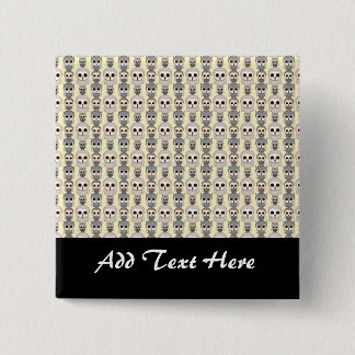 Adorable Little Owls Pattern on Light Yellow Pinback Button