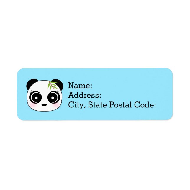 Adorable little panda face label (Front)