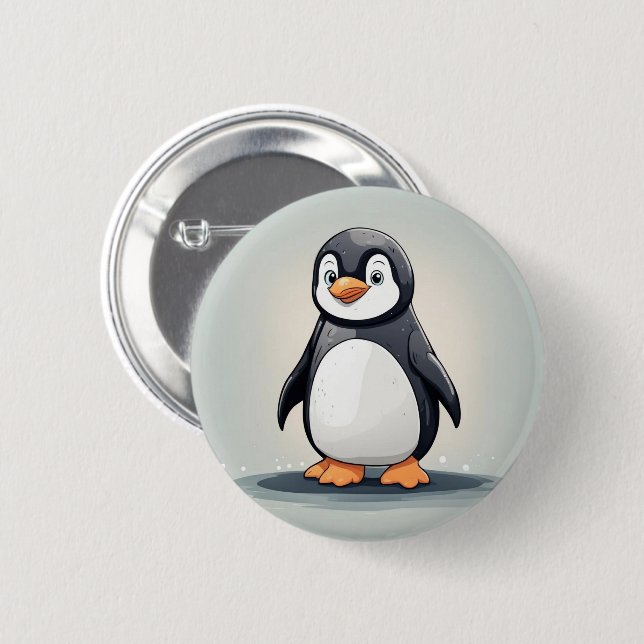 Adorable little penguin button (Front & Back)