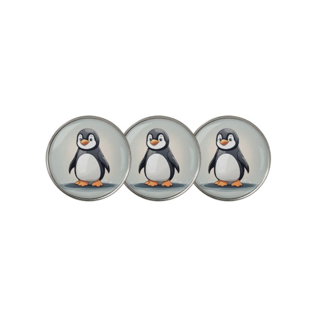 Adorable little penguin golf ball marker (3 Up)