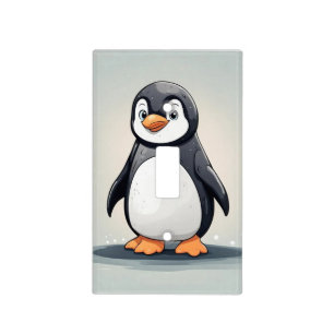 Adorable little penguin light switch cover