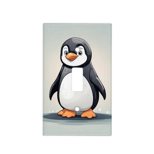 Adorable little penguin light switch cover (Front)