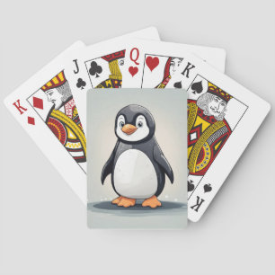 Adorable little penguin poker cards