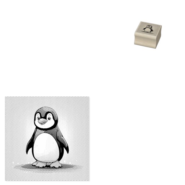 Adorable little penguin rubber stamp (Stamped)
