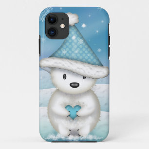 Adorable Little Polar Bear with Heart iPhone 11 Case