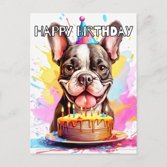 Adorable Little Puppy Happy Birthday Postcard (Front)