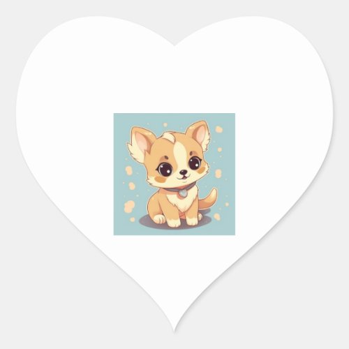 Adorable Little Puppy _ Sweetness in Design Heart Sticker