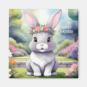 Adorable little rabbit, Easter Magnet