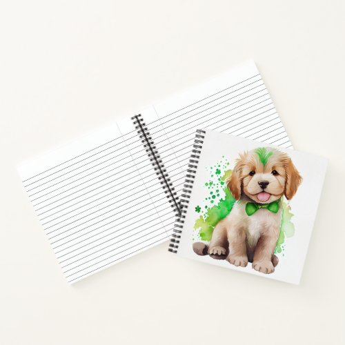 ADORABLE LITTLE WATERCOLOR FLUFFY PUPPY DOG NOTEBOOK