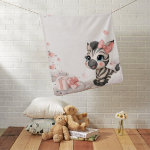 Adorable little zebra  baby blanket