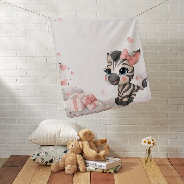 Adorable little zebra  baby blanket (In Situ)