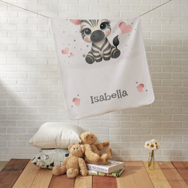 Adorable little zebra  baby blanket (In Situ)