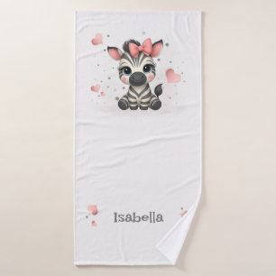 Adorable little zebra bath towel set