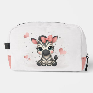 Adorable little zebra dopp kit