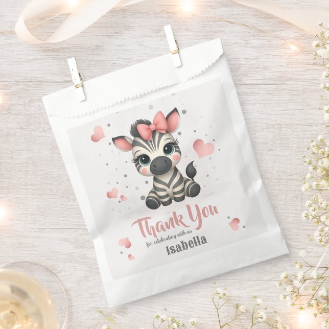 Adorable little zebra  favor bag (Clipped)