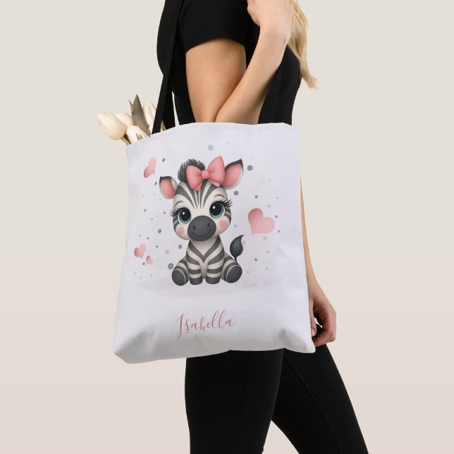 Adorable little zebra tote bag (Close Up)