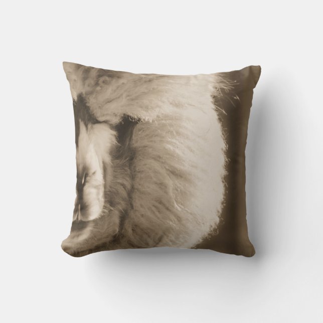 Adorable Llama/Alpaca Throw Pillow (Front)