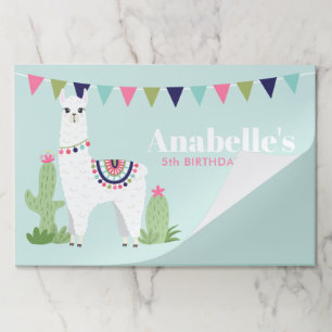 Adorable Llama Personalized Kids Birthday Party Paper Pad
