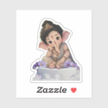 Adorable Lord Ganesha Aesthetic Vinyl Sticker