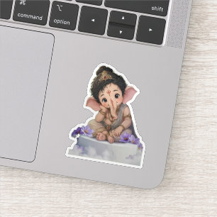 Adorable Lord Ganesha Aesthetic Vinyl Sticker