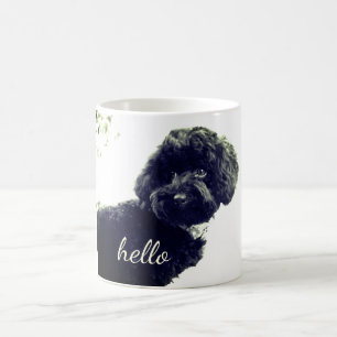 ©Adorable Loving Friend/Black Poodle Puppy Hello Coffee Mug