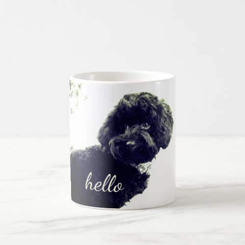 Adorable Loving FriendBlack Poodle Puppy Hello Coffee Mug