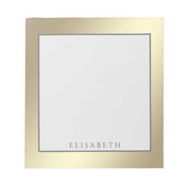 Adorable luxury gold modern personalized notepad (Front)