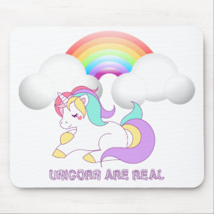 Adorable Magical Unicorn, Rainbow Mouse Pad