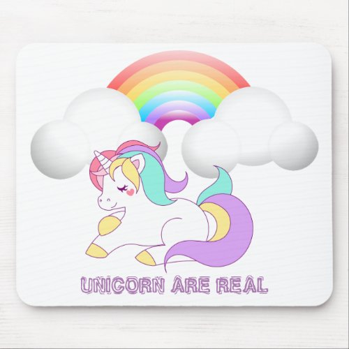 Adorable Magical Unicorn Rainbow Mouse Pad