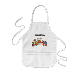 Adorable Maisy in Red Overalls Kids' Apron