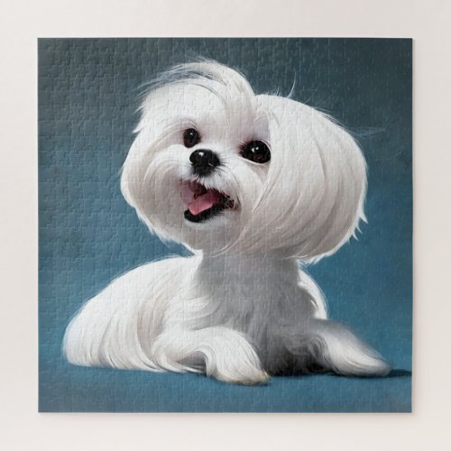 Adorable Maltese Art or a Portrait of Your Dog Jigsaw Puzzle