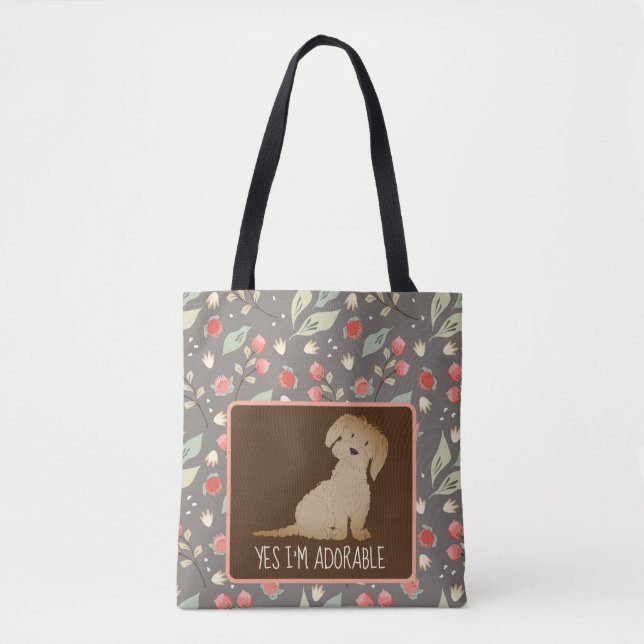 Adorable MALTIPOO Tote Bag (Front)