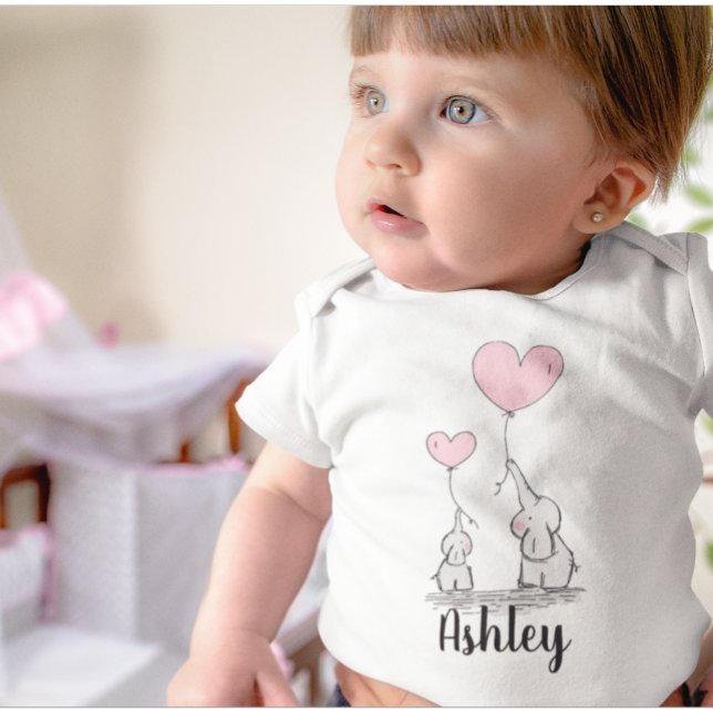 Adorable Mama and Baby Pink Elephant Bodysuit (Creator Uploaded)