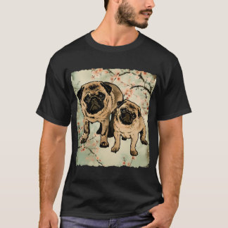 Adorable Mama Pug and Baby Pug Puppy - Great Mothe T-Shirt
