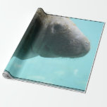 Adorable Manatee Swimming Wrapping Paper