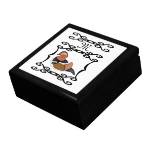 Adorable Mandarin Duck Cartoon Monogram Gift Box