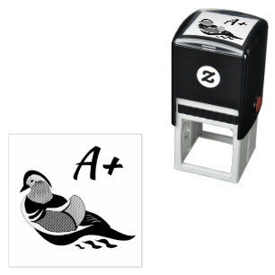 Adorable Mandarin Duck Student Grade Self-inking Stamp
