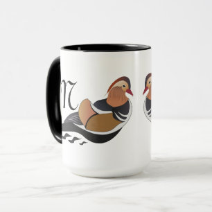 Adorable Mandarin Duck Swimming Cartoon Mug