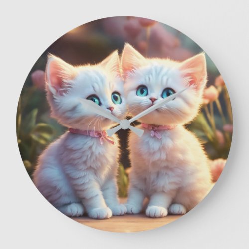 Adorable Marshmallow Kittens in Love Tee_ Clock