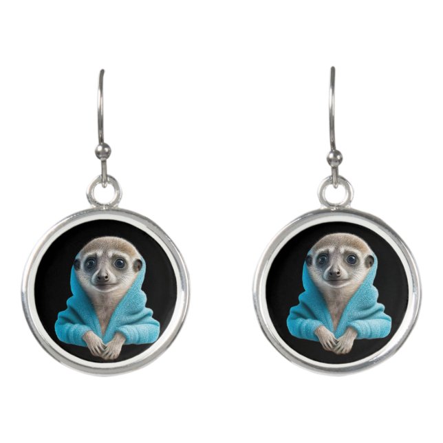 Adorable Meerkat Dangle Earrings (Front)