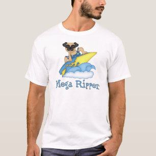 Adorable Mega Ripper Pug Surfer Tees, Gifts T-Shirt