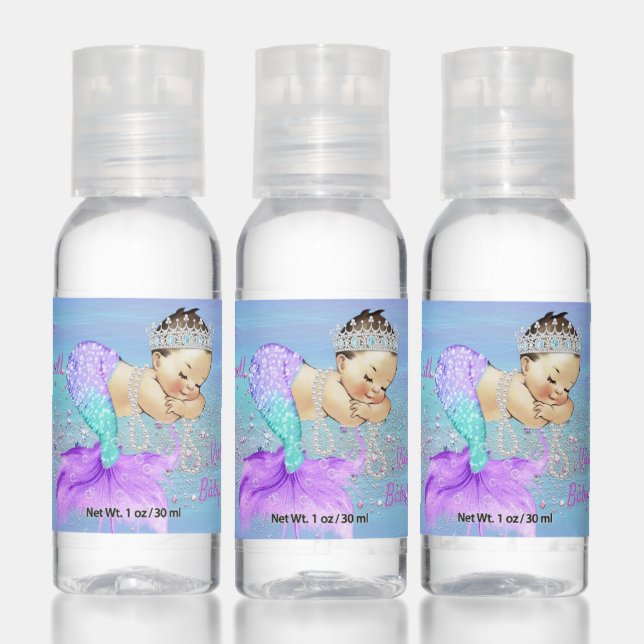 Adorable Mermaid Baby Shower Hand Sanitizer (Set)