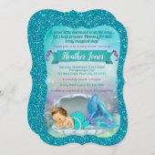 Adorable Mermaid Baby Shower Invitations 130 Light (Front/Back)